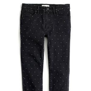 Madewell 9" High Rise 28 Tall Metallic Dot Jeans
